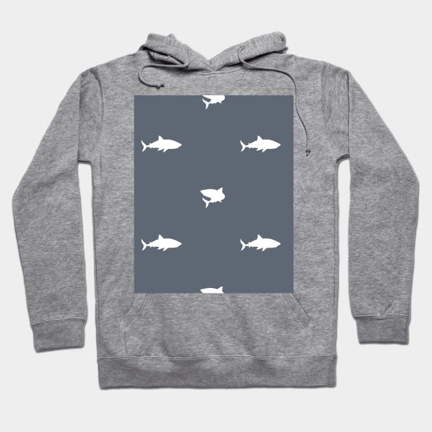 Shark from the ocean seamless vector pattern Hoodie by essskina